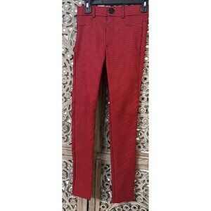 Zara checkered pants red black size small 26 retro y2k